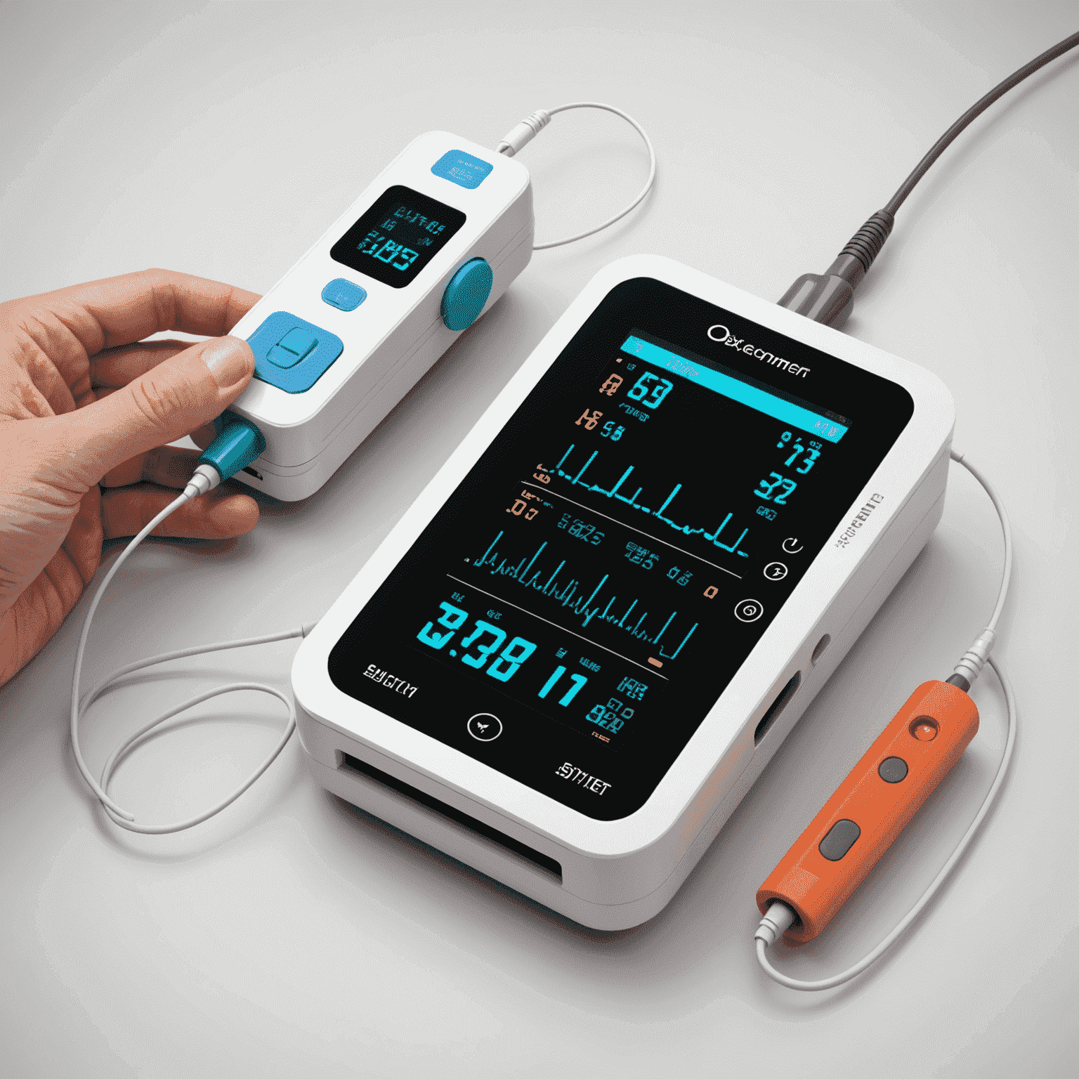 Diagramă care ilustrează integrarea oximetrului cu alte dispozitive medicale și sisteme de înregistrare electronică a sănătății